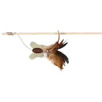 Trixie: - Playing Rod with Butterfly | an Interactive Teaser Toy, Encourages Cats Natural Hunting Instinct | Can be Dusted with Catnip for Long-Lasting Play Session - 45 cm