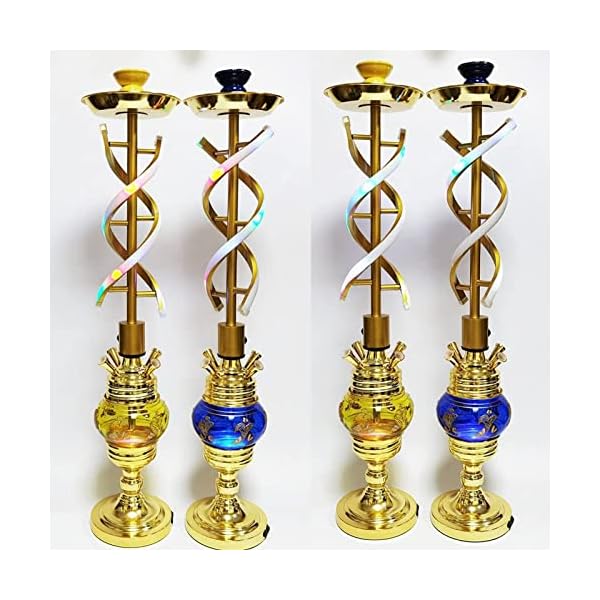 Shisha-Set Hochwertiges 4-Schlauch-Set, Aluminium-Wasserpfeife, Raucherglas-Wasserpfeife Mit LED-Licht, Leicht Zu… – Bild 4