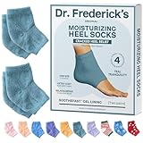Dr. Frederick's Original Moisturizing Fuzzy Heel Socks for Dry Cracked Heels Treatment - Infused with Olive Oil, Jojoba Oil and Vitamin E - 2 Pairs - Stocking Stuffers for Adults - Teal Tranquility