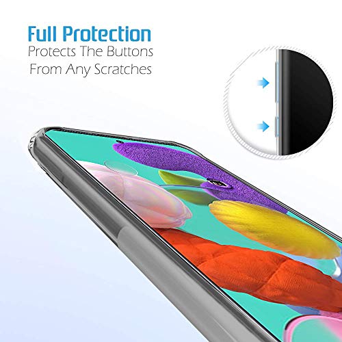 Image of TheGiftKart Ultra Clear Slim Anti-Slip Grip Soft Silicone Back Cover Case with Complete Camera Protection & Anti-Dust Plugs Built-in for Samsung Galaxy A71 (Transparent)