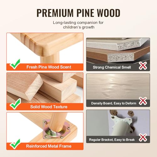 VEVOR Sensory Table for Toddlers, Kids Activity Table with Double-Sided Tabletop & Non-Slip Feet, Indoor/Outdoor Play Activity Table, Wooden Sensory Table for Drawing Studying, for Boy Girl