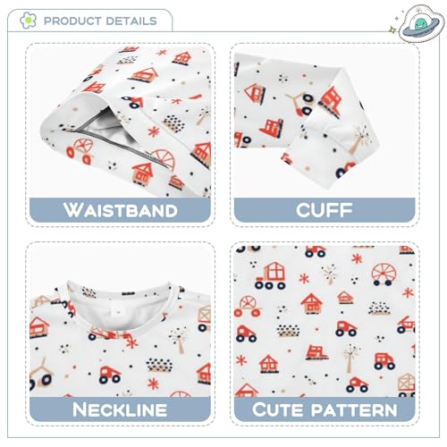 JUNZAN Cute Tractor Farm Mill Trailer Little Boys Hoodie Sweatshirt Long Sleeve Hoodies for Girls Party 4T3