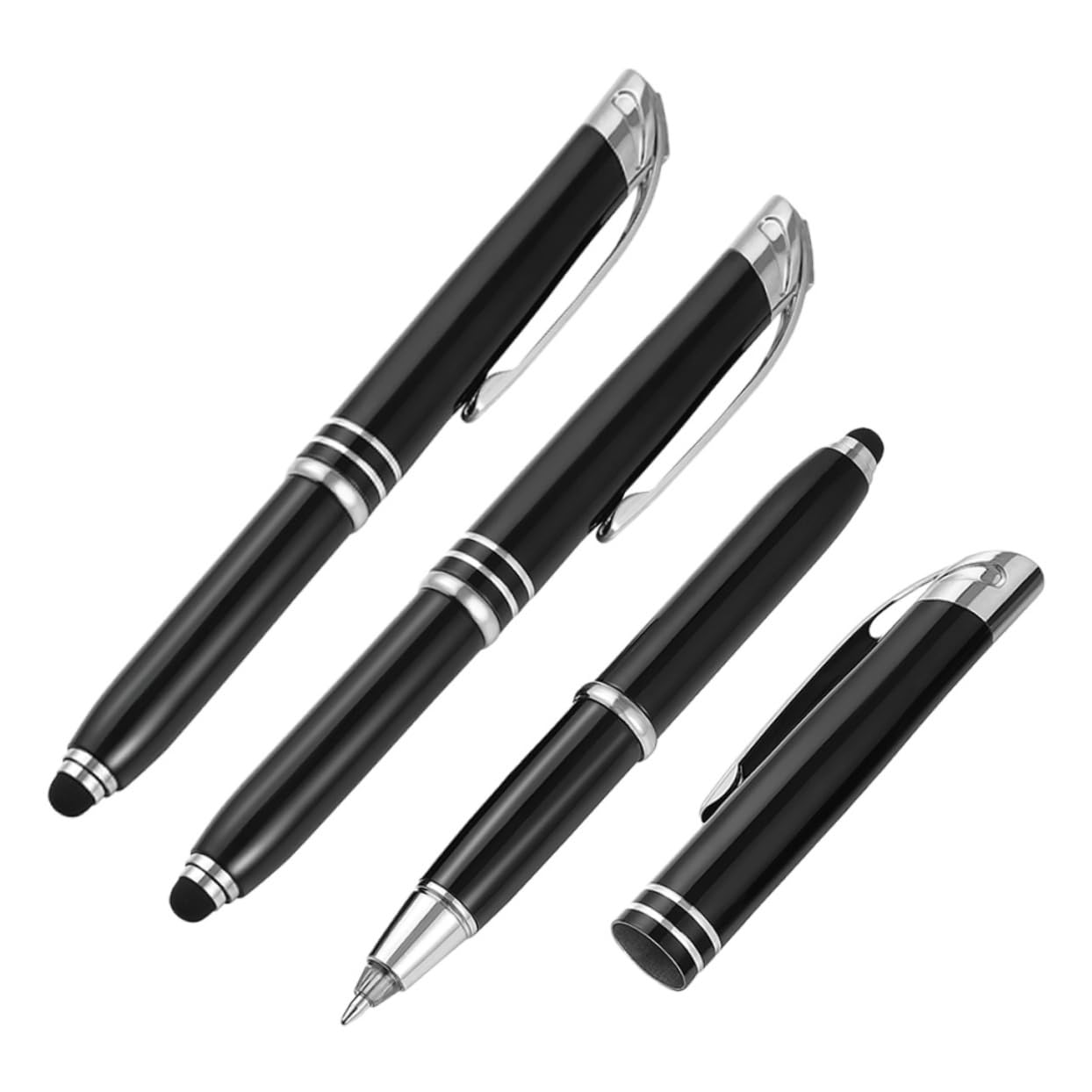 Housoutil 2 Set Penne Metalliche Con Luce Led Penne Portatili Per Ufficio E Touchscreen Scrittura E Comfortevole Design Elegante E Compatto Per Lavoro 3 Pezzi * 2