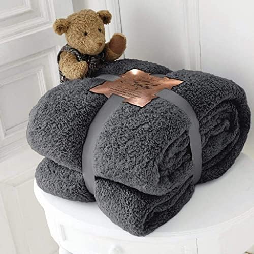 RayyanLinen Teddy Fleece Throw Blanket Warm Soft Luxury Cuddly Sofa Bedspread Travel Throw (Mink (Beige), Single - 100 X 150cm)