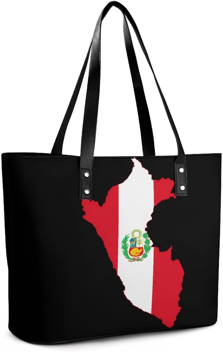 Flag Map of Peru State Women's Satchel Handbags Tote Shoulder Bag Purses for Travel Shopping Work