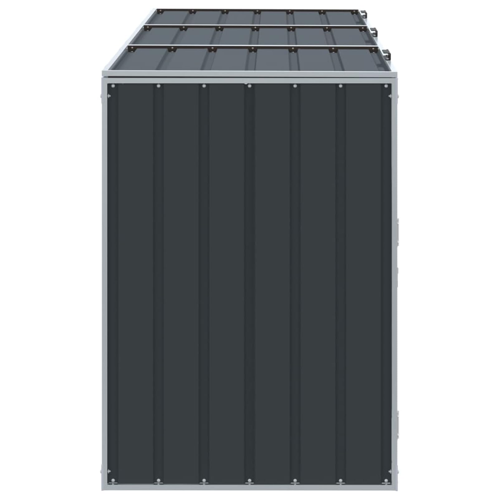 Gecheer Mülltonnenbox für 3 Tonnen Anthrazit 216x81x115 cm Stahl, Mülltonnenverkleidung Müllbox für Vorgärten Seitengänge Mietwohnungen4006181