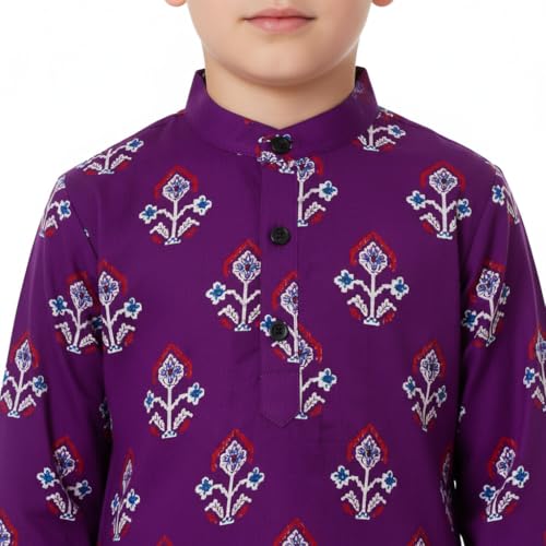 Image of Chandrakala Kids Kurta Dhoti Set for Boys Indian Printed Ethnic Wear(KK122-P)