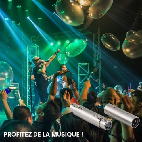 Greluma 4 Pièces Adaptateur de changeur de genre XLR vers XLR, coupleur de connecteur XLR mâle à mâle/femelle à femelle à 3 broches Compatible avec microphone, mélangeur – vue 5