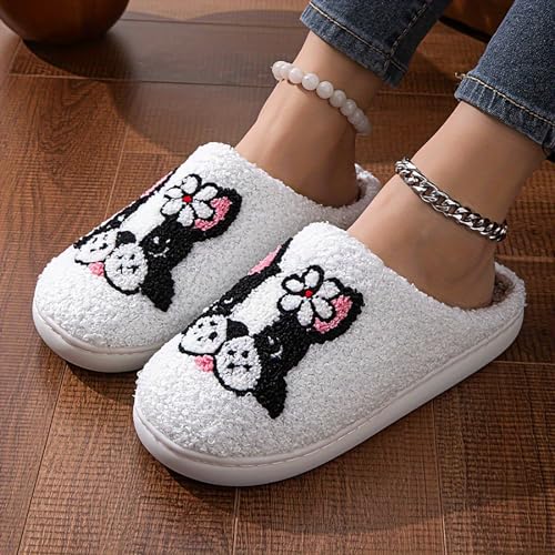 Image of Women's Men's Cute Frog Slippers Fuzzy Memory Foam Kawaii Cartoon Animal Slippers Winter Warm Fluffy Shoes