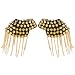 Tinksky Par de remache borla cadena Epaulet moda hombro placas insignia (oro)