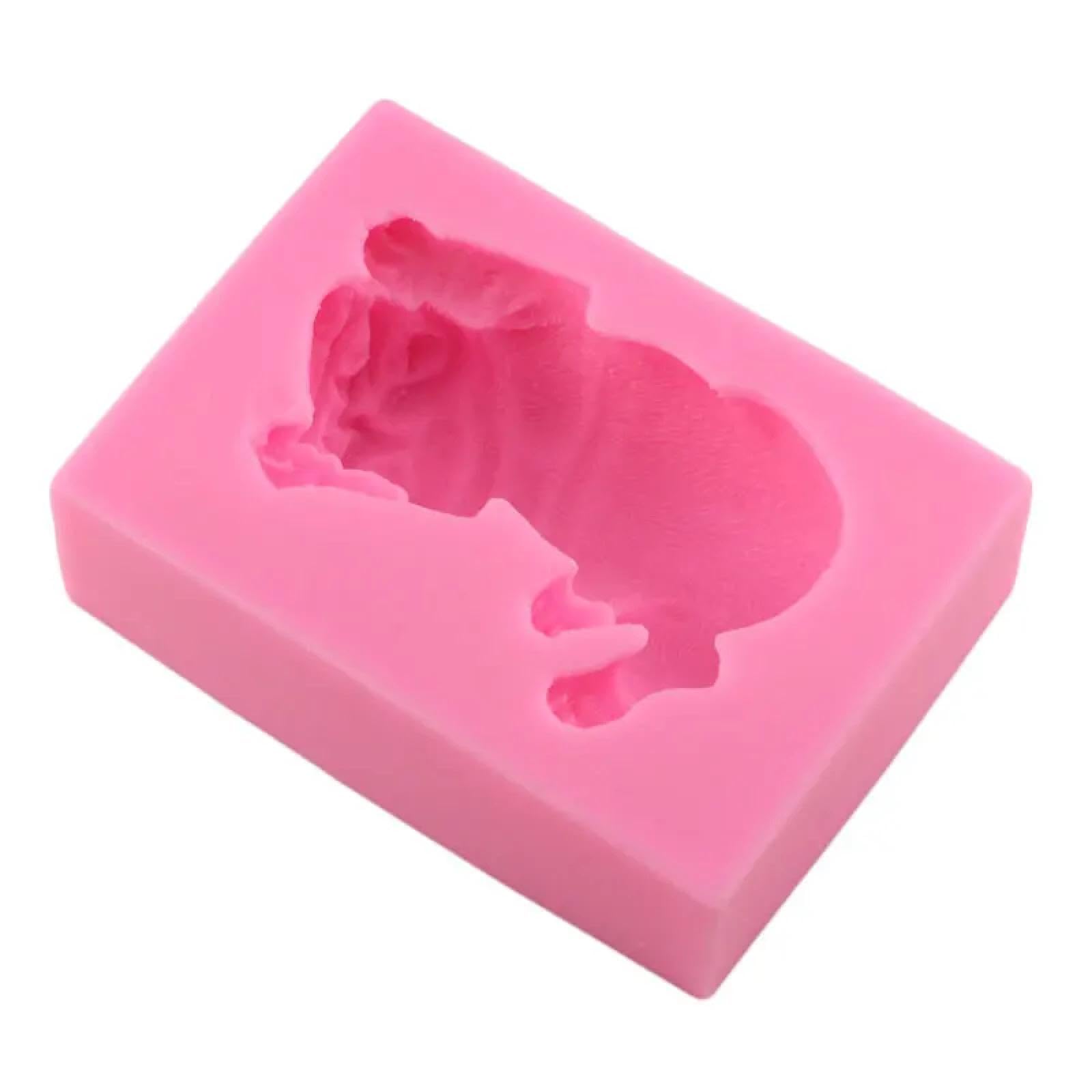 Moldes de silicona para hornear, 8 x 4,5 x 3,5 cm, molde de silicona 3D para chocolate, fondant, pasteles, herramientas de decoración de jabón, resina, accesorios para hornear