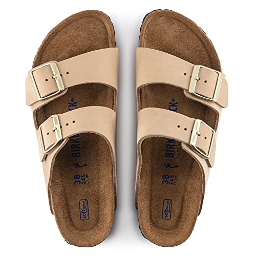 Birkenstock Women's, Arizona Soft Footbed Sandal - Narrow Width Sand Castle 42 M2