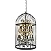 Yosemite Home Decor SCFP2079-6+6RR   12 Lights Mini Chandelier, Red Rustic Fin sh