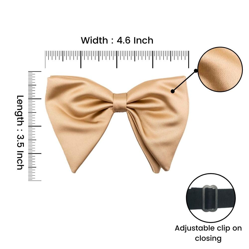 The Tie Hub Solid Gold Butterfly Microfiber Bowties for Men - Image 3 thumbnail