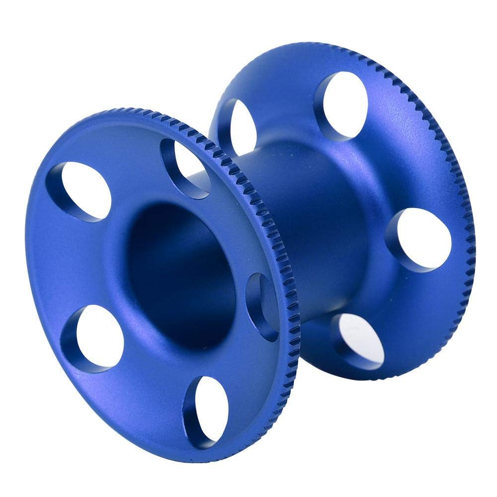 Aluminum Alloy Diving Reels, Lightweight Underwater Finger Spool Reel for Free Diving Snorkeling (Blue)