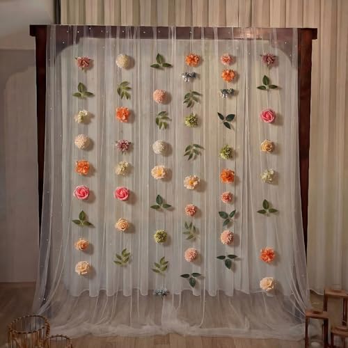 Kit de fondo con cortina de flores 10x10 ft Tingjoo miniatura 5