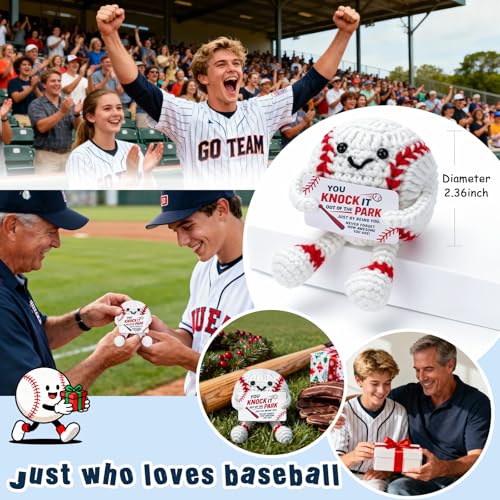 Funny Baseball Gifts for Boys Men, Cool Baseball Balls Accessories Stuff Things, Christmas Ornaments Stocking Stuffers for Players Coach Lovers, Stuffed Plush Decor Birthday Decorations Party Favors - Thumbnail 4