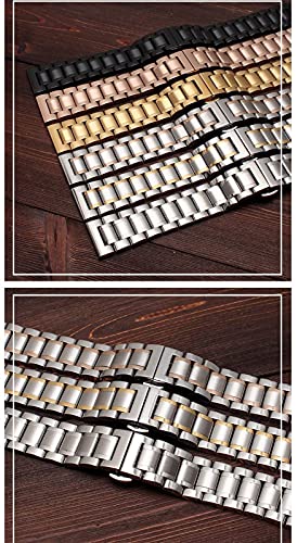 Bracelet de montre en acier inoxydable massif et durable