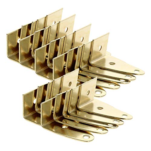 Image of MroMax Picture Photo Frame Metal Brace Bracket Hanger Gold Tone 27 x 26 x 42mm /1.06 x 1.02 x 1.65-inch Small 30pcs