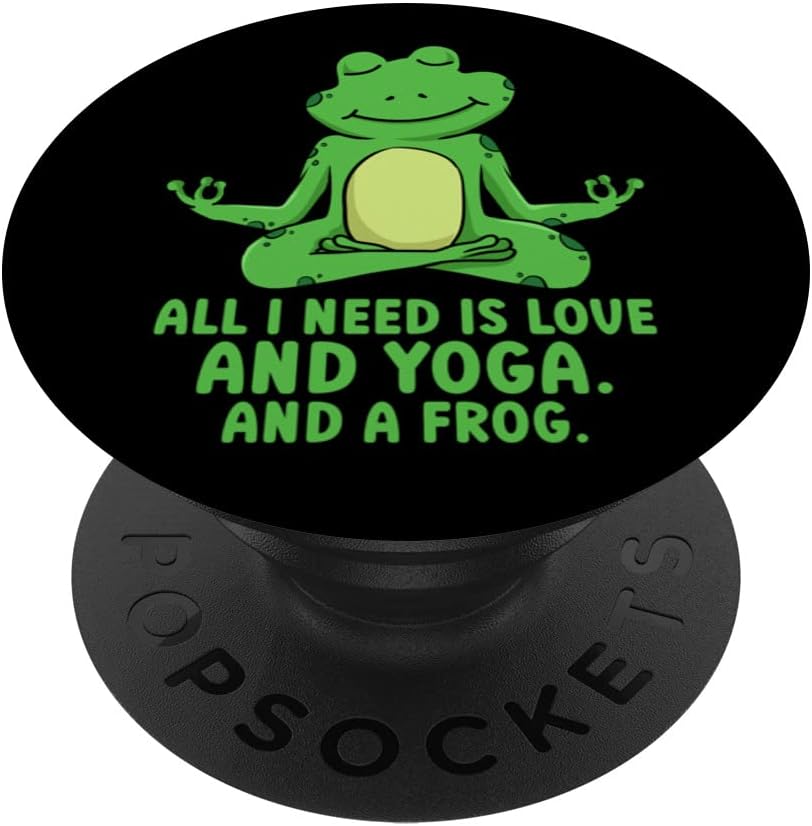 Rana Yoga Meditación Hongos Divertido Yoga Rana Mujeres Niñas Niños PopSockets PopGrip Intercambiable