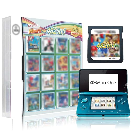 DS Game, 482 in 1 Game Cartridge Multicart, Game Pack Card Super Combo for DS DSL DSi 3DS 2DS XL/LL
