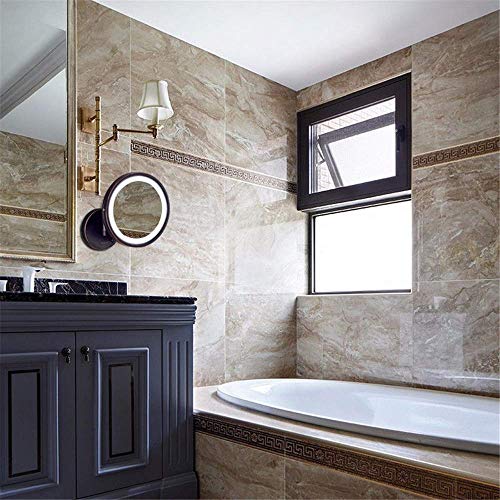 Miroir mural noir éclairé pour meuble-lavabo, l'accessoire pliant idéal pour votre routine beauté - 3