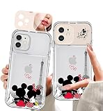 JoySolar for iPhone 12 6.1" Cute Phone Case with Makeup Mirror, Cartoon Phone Cases for Women Teen G