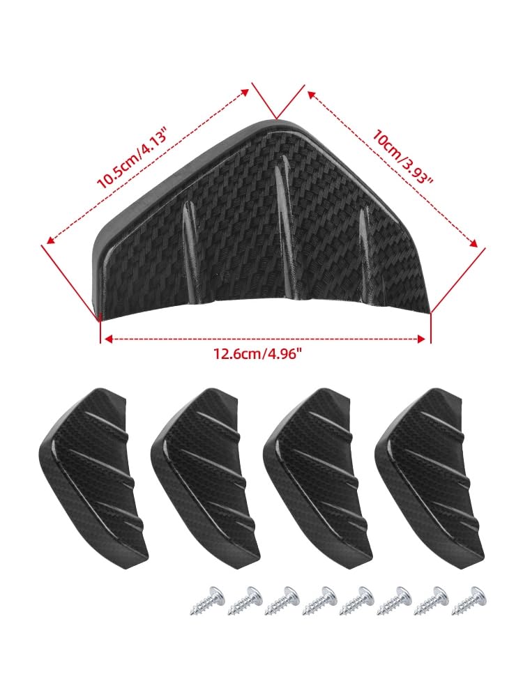 Spoiler dachowy 4 sztuk/zestaw tylny dolny zderzak samochodowy dyfuzor Spoiler płetwy rekina rozdzielacz skrzydełkowy uniwersalny zmodyfikowany(Carbon Fiber Look)