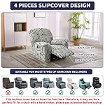 Recliner Slipcover-Stretch Soft Slip Reclining Chair Slipcovers 4 -Pieces Furniture Protector for Recliner with Pocket Fitted Sofa Couch Cover Lazy Boy Chair Cover - Image 5