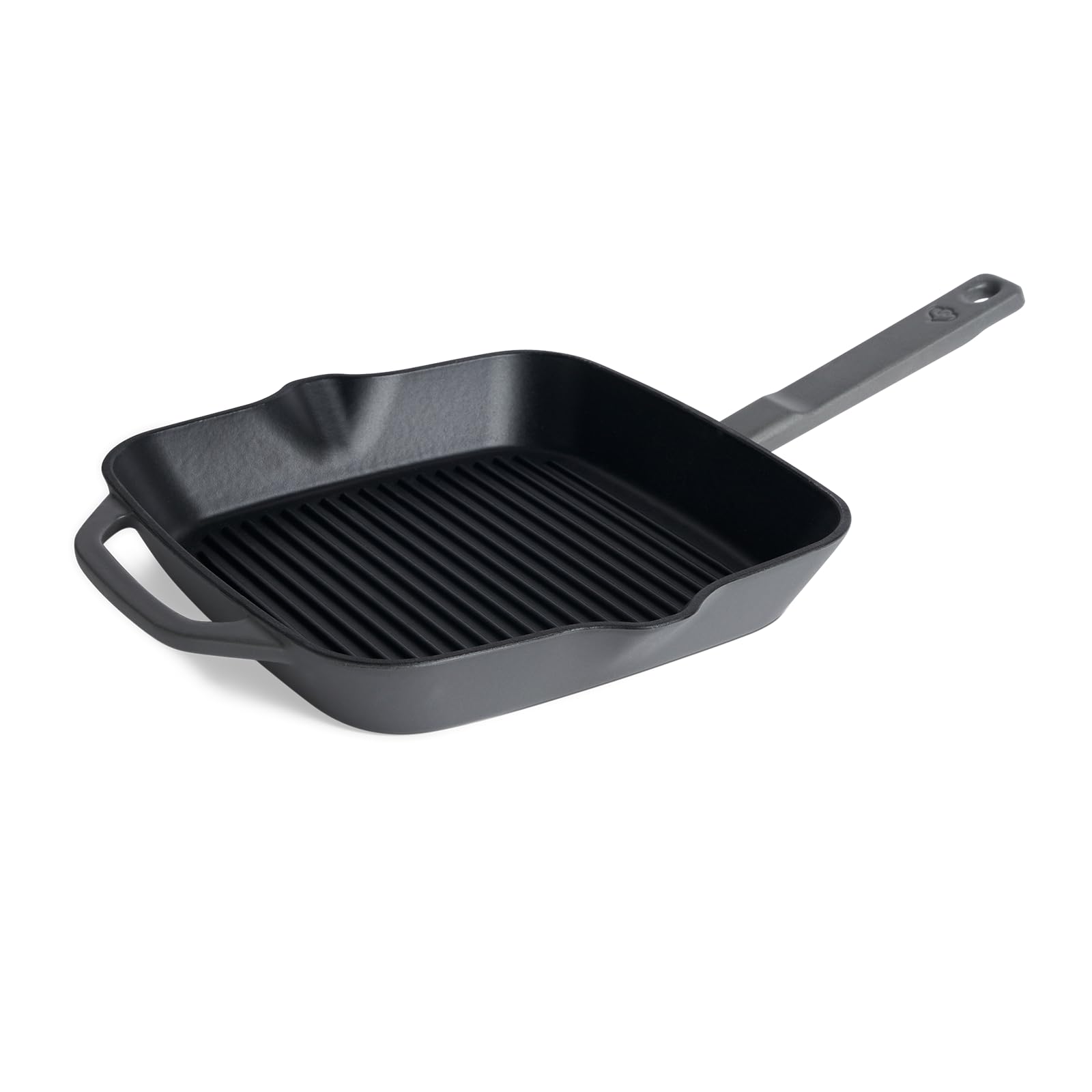 SPRINGLANE Gusseisen Grillpfanne Grau, 26 cm - Emailliert - Steakpfanne mit Grillstreben - Für alle Herdarten inkl. Induktion geeignet