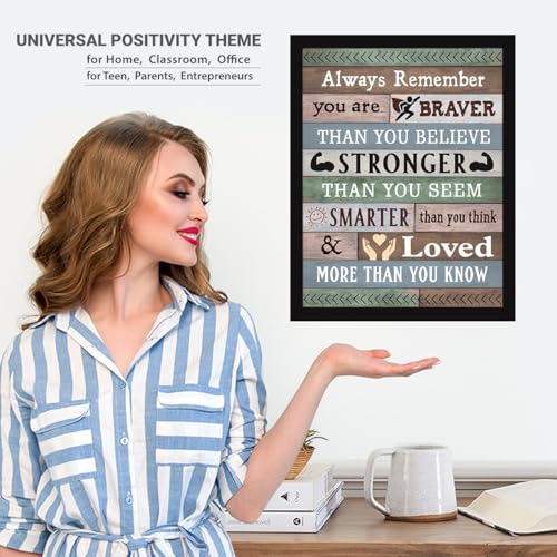 Image of Chaka Chaundh - Always remember you are braver than you believe stronger than you seem smarter than you think & loved more than you know.Suitable Inspirational Motivational Quotes for OFFICE & STUDENT- Father's & Mother's day gift Unique Birthday gift for Girlfriend Boyfriend son daughter Bro Sister gift - (14 X 11 inches)