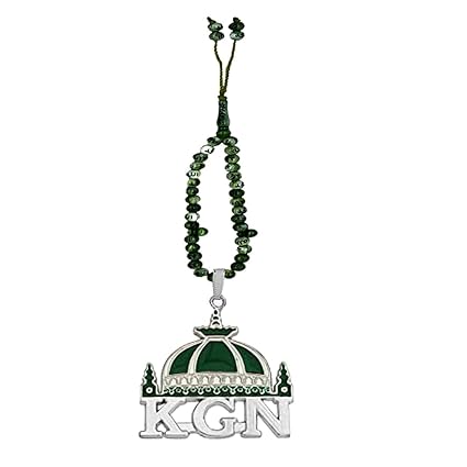 AFH Mosque Shape Green KGN Allah Religious Tasbih Jaap Mala Hanging Ornament