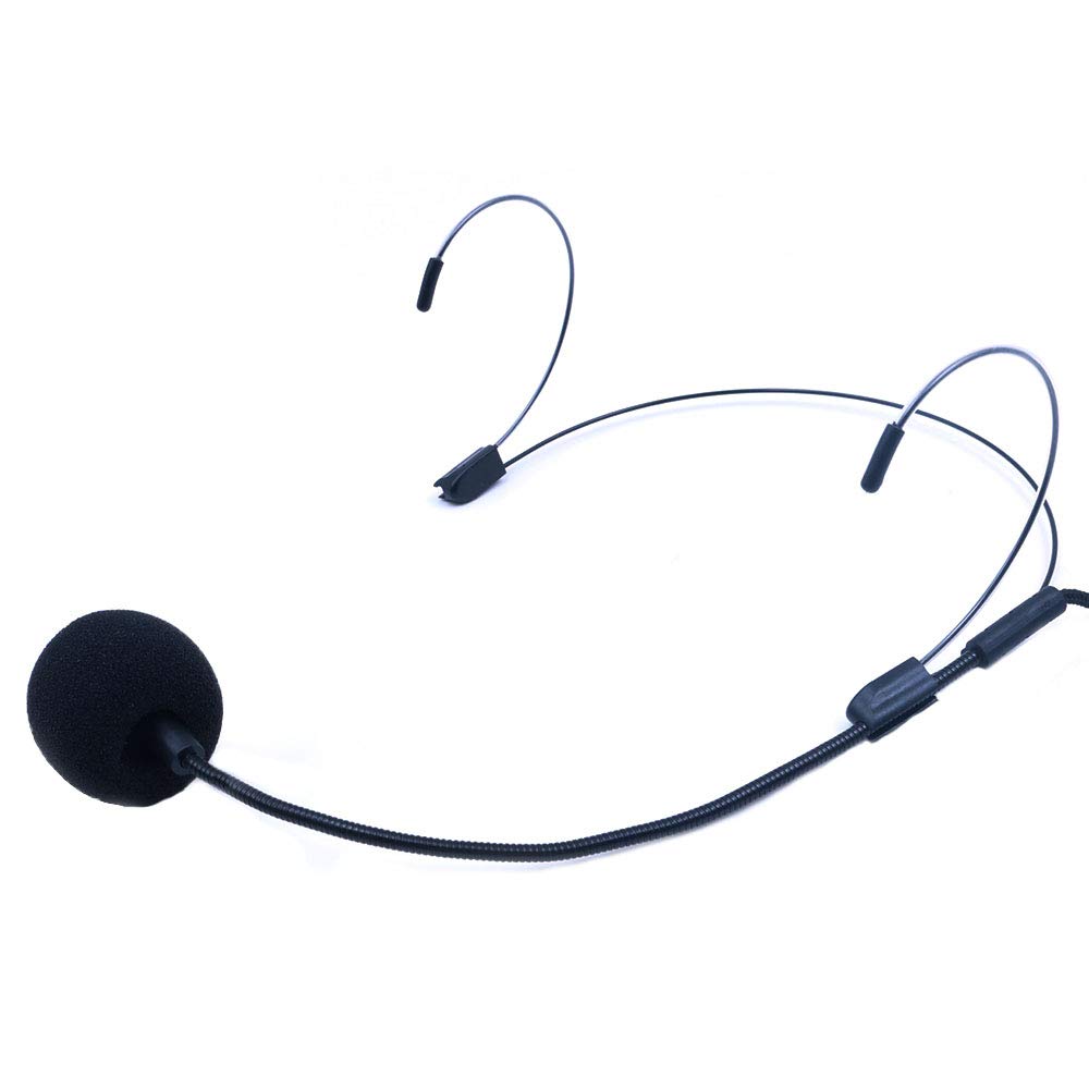 ANCLLO Black Professional Headset Headworn Microphone Compatible with Wireless System Omnidirectional Mic Super Lightweight - Image 2