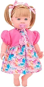 Boneca Larissa Fala 74 Frases 50cm Chupeta Brinquedo Menina
