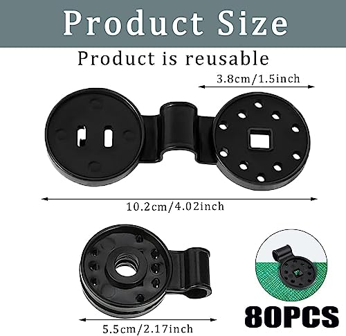 AOMAIGAD Sonnenschutz Netz Clip,80 Stück Kunststoff Netz Clips,Clips für Sonnensegel,für Schutztuch Schattentuchclips Öse Schatten-Stoff-Kunststoff-Clips Schattierung Netzclip Befestigung Netzclip – Bild 3