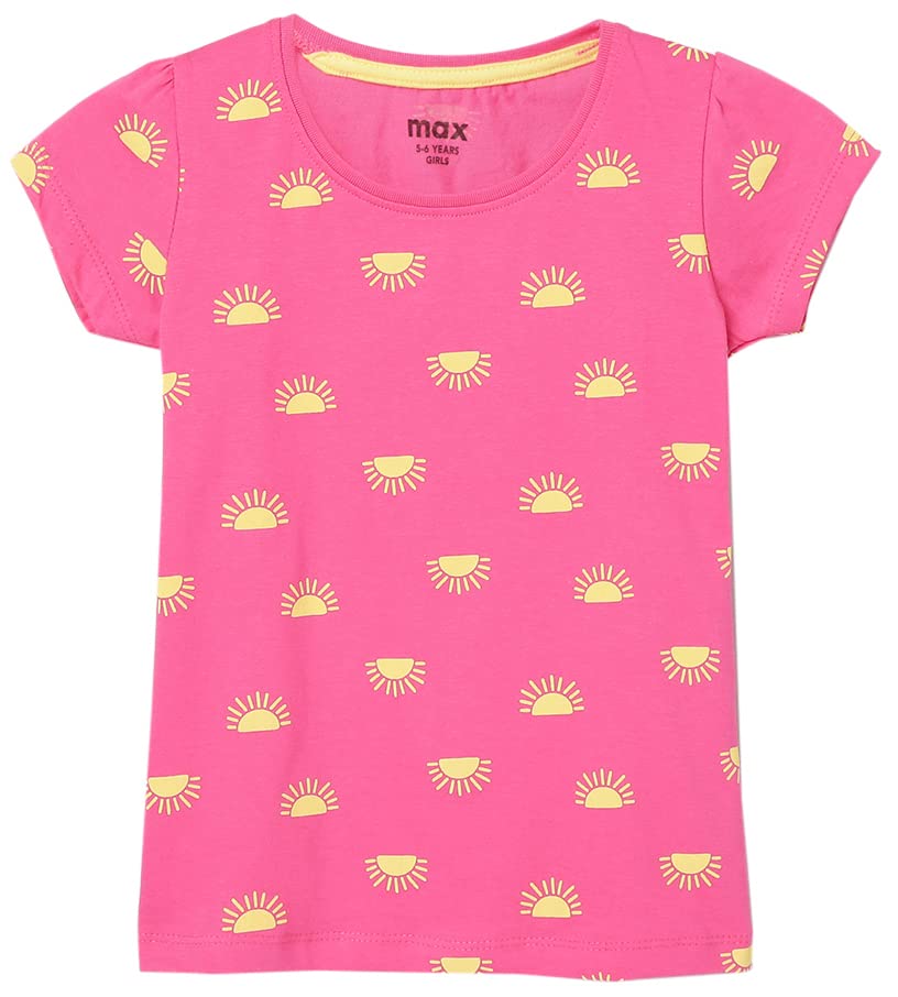 Image of Max Girls Printed Round Neck T-shirt