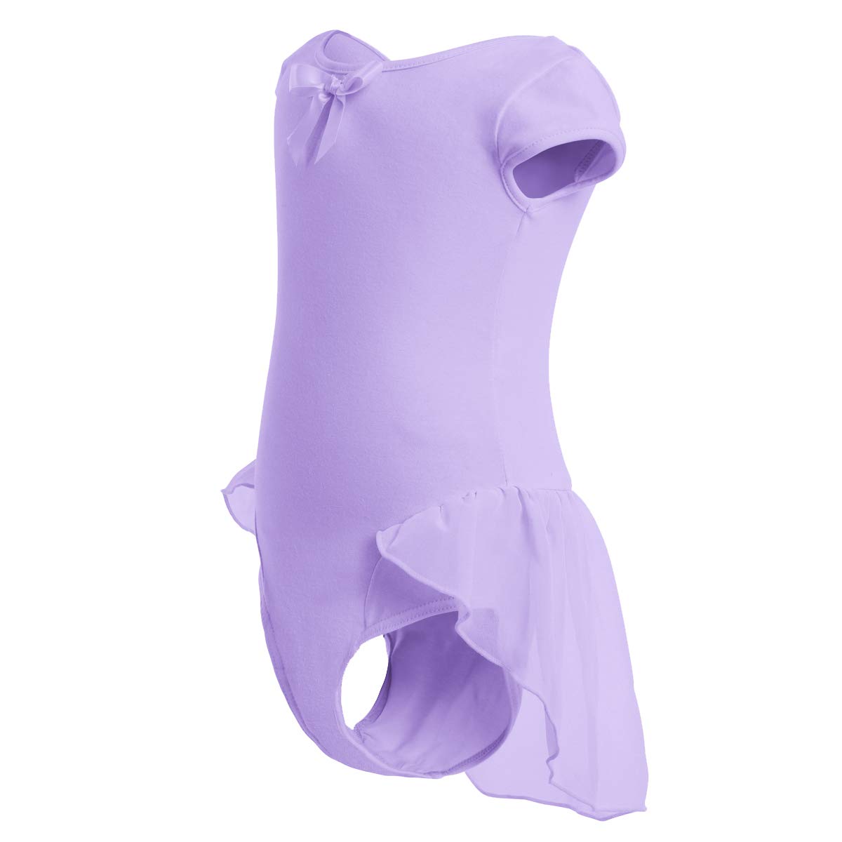 IBAKOM Girls' Raglan Cap Sleeve Leotard for Toddler Kids Gymnastics Dance Ballet Dress High Low Skirted Ballerina Dancewear