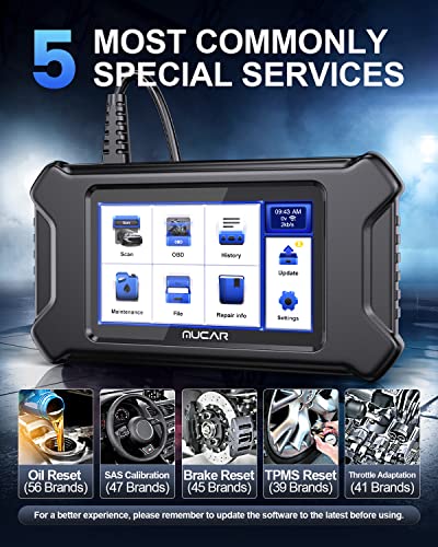 MUCAR OBD2 Scanner, 2023 Newest CS4 Scan Tool for ABS/SRS/Transmission/Engine Car Scanner Diagnostics with Oil/TPMS/EPB/SAS/Throttle Reset Services, Code Reader, Auto VIN, Lifetime Free Update Black