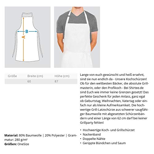 Tablier de barbecue gris chic en tissu robuste ajustable taille unique - 3