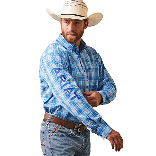 Chemise homme Ariat Pro Series Team Hogan classique en coton bleu XL