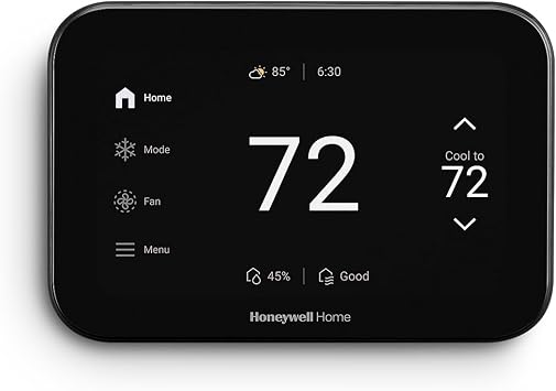 Honeywell Home THX1200B6 ElitePROTM S1200 Smart Thermostat, 5 Touchscreen, Black