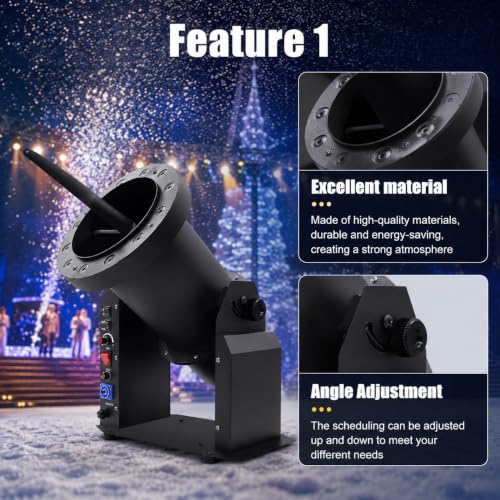 Máquina de nieve artificial navideña con luces RGB y gran cobertura para bodas 6