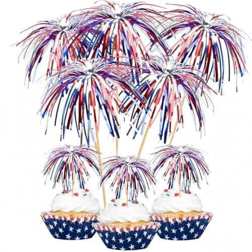 Piques à cupcake feu d'artifice pour votre décoration de table du 4 juillet