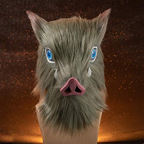 Inosuke Mask, Demon Boar Mask Full Head, Grey2