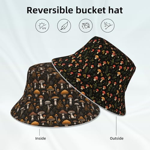 Image of Bucket Hat Double-Side-Wear Reversible Sun Hat Beach Travel Hiking for Women Men