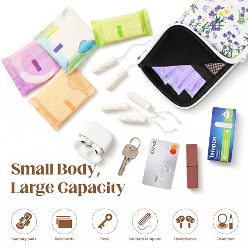 Image of 2PCS Tampon Holder Zipper Pouches Portable Period Bags