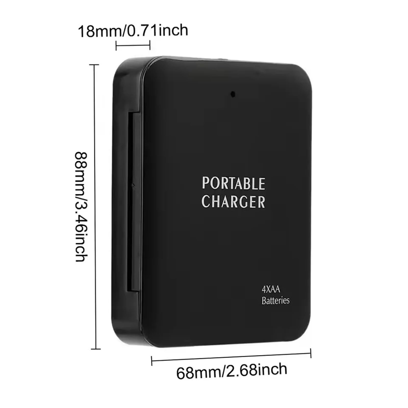 Lot de 5 chargeurs de téléphone à piles avec port USB et lampe de poche Noir
