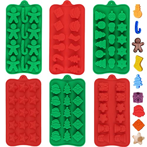 Ailehopy CMS-0517 Silicone Chocolate Candy Molds - Set Of 6 Christmas Shapes cover