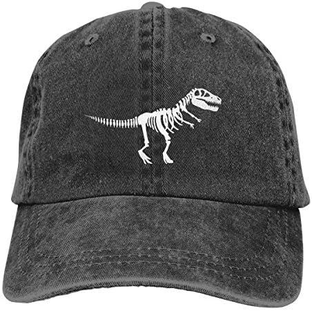 Waldeal Boys Printing Skeleton Dinosaur Baseball Hats Adjustable Kids Dad Caps Gifts Black