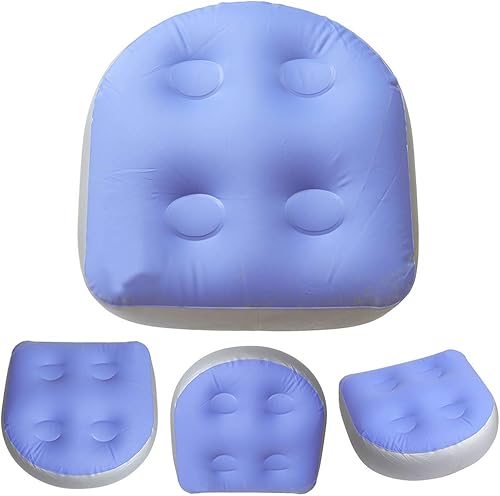 Miniatura 7 de Almohadilla de asiento elevador para spa y bañera de hidromasaje con ventosa, soporte de espalda para baño, cojín de masaje inflable suave, cómodo y